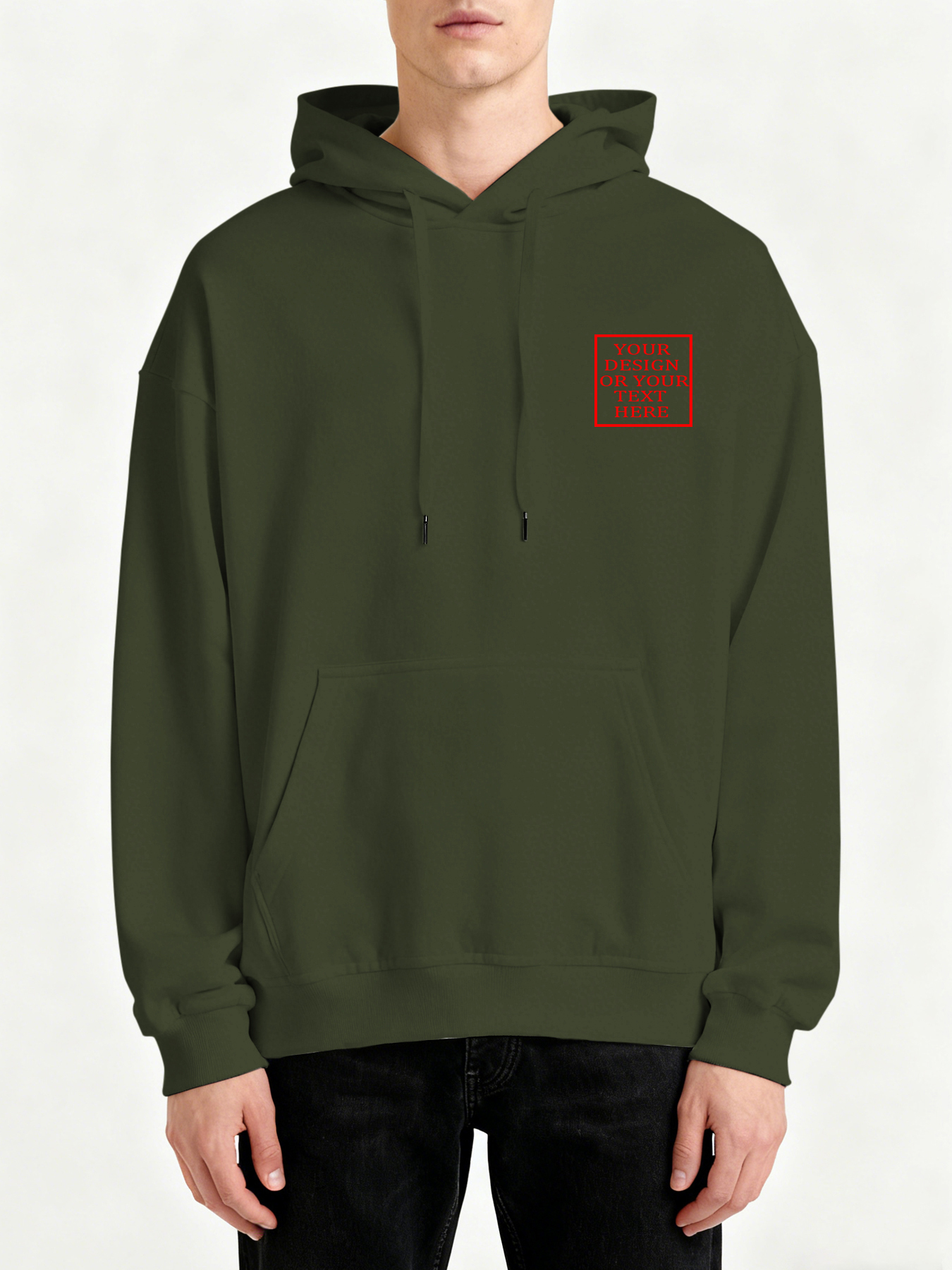 Customizable Men's Hooded Sweatshirt - Add your own photos/patterns/text designs. Machine washable hooded sweatshirt, perfect for fall/winter, Valentine's Day, and holiday gifts. Personalized hooded sweatshirt.