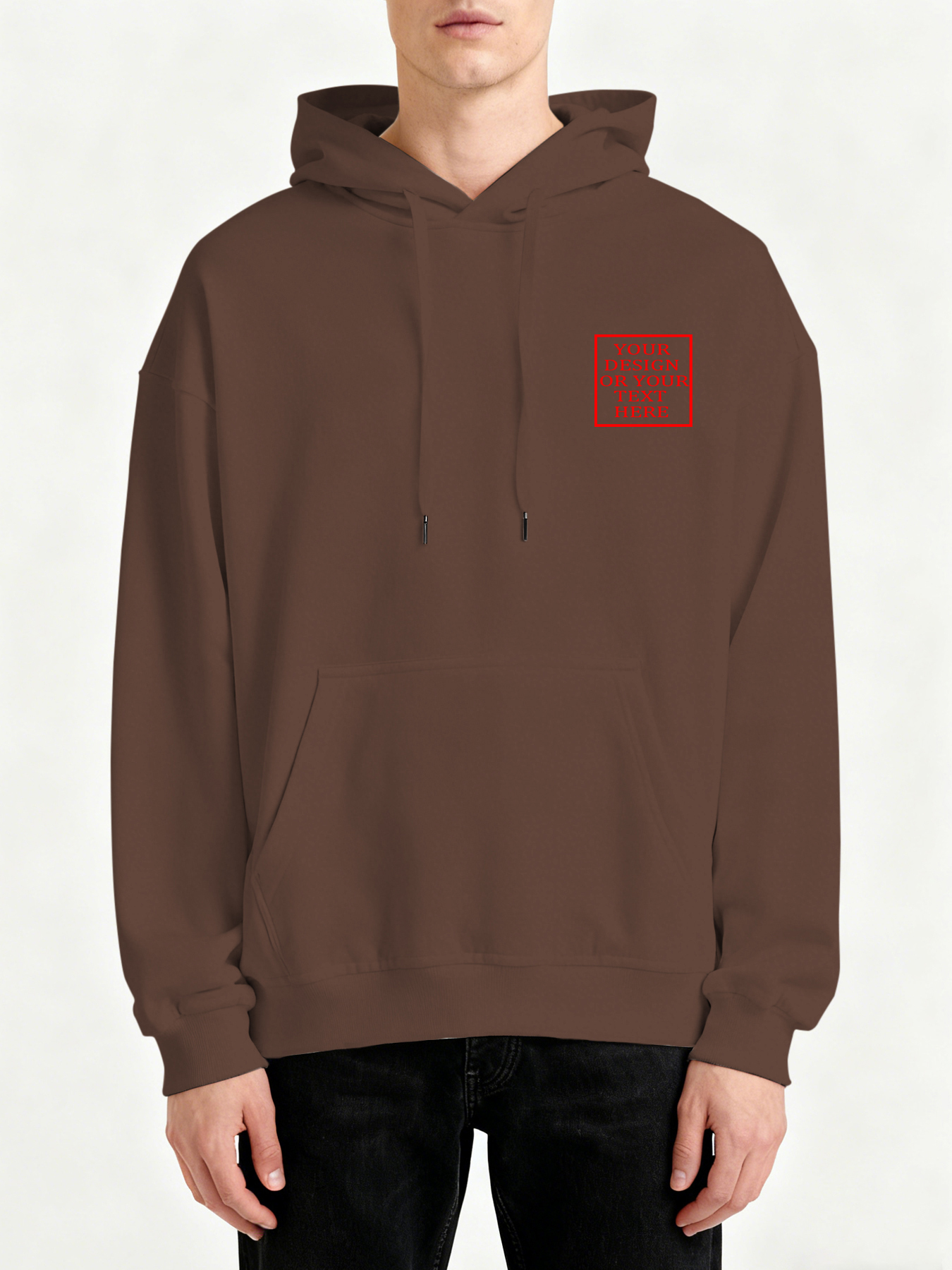 Customizable Men's Hooded Sweatshirt - Add your own photos/patterns/text designs. Machine washable hooded sweatshirt, perfect for fall/winter, Valentine's Day, and holiday gifts. Personalized hooded sweatshirt.