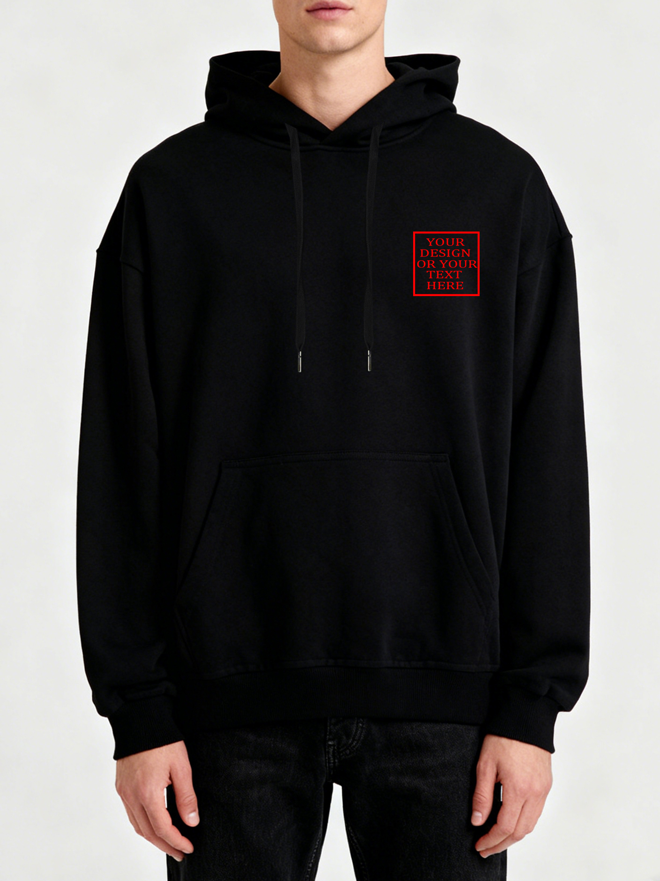 Customizable Men's Hooded Sweatshirt - Add your own photos/patterns/text designs. Machine washable hooded sweatshirt, perfect for fall/winter, Valentine's Day, and holiday gifts. Personalized hooded sweatshirt.