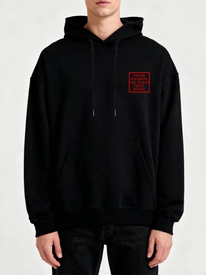 Customizable Men's Hooded Sweatshirt - Add your own photos/patterns/text designs. Machine washable hooded sweatshirt, perfect for fall/winter, Valentine's Day, and holiday gifts. Personalized hooded sweatshirt.