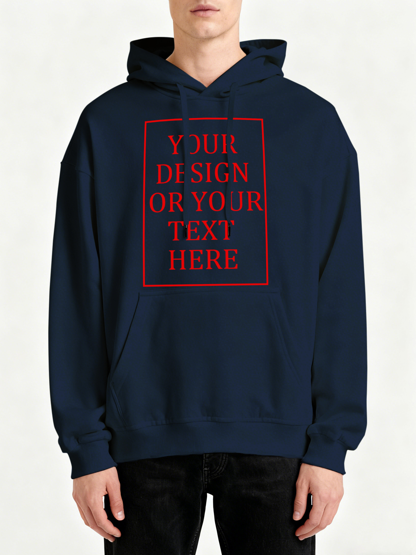 Customizable Men's Hooded Sweatshirt - Add your own photos/patterns/text designs. Machine washable hooded sweatshirt, perfect for fall/winter, Valentine's Day, and holiday gifts. Personalized hooded sweatshirt.