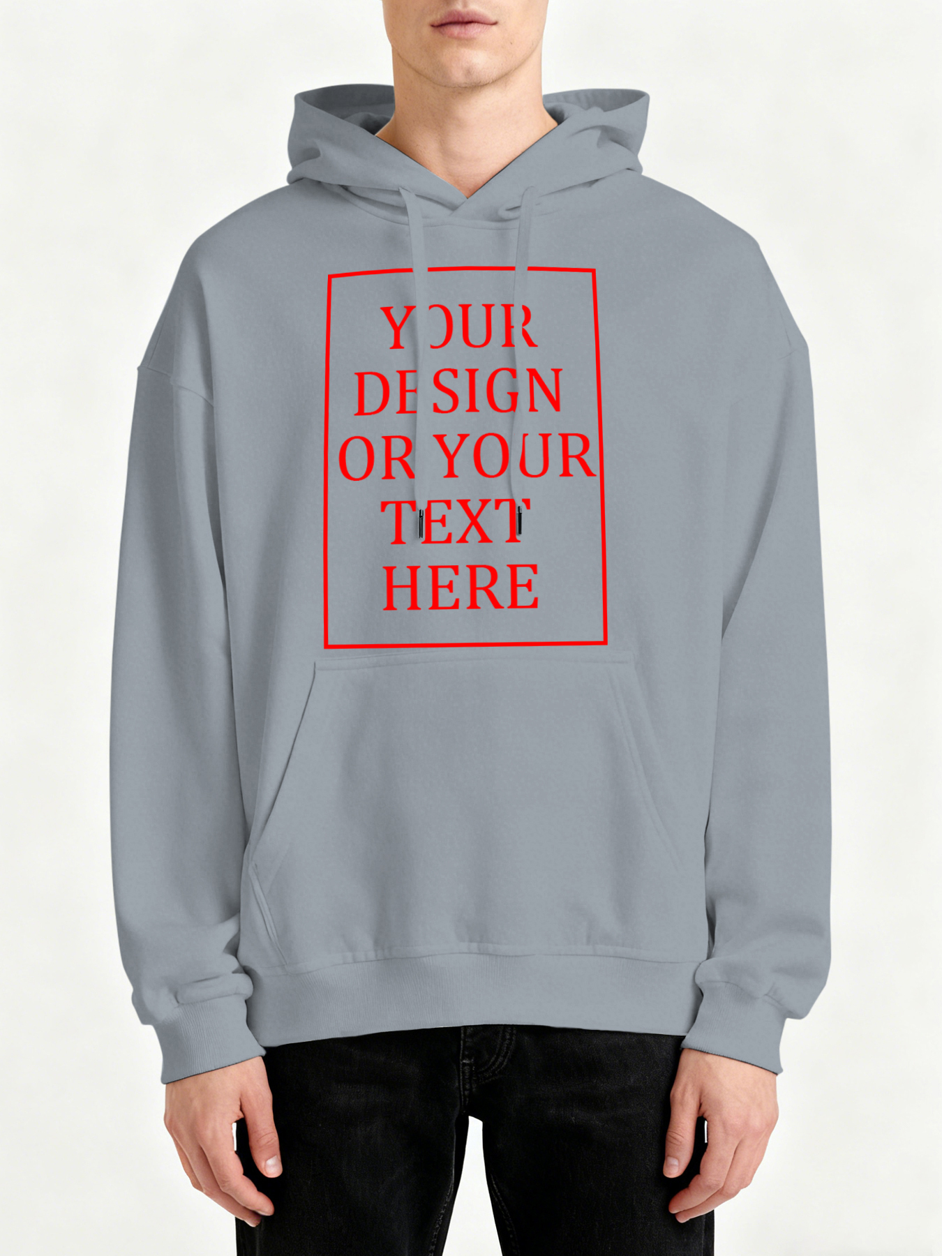 Customizable Men's Hooded Sweatshirt - Add your own photos/patterns/text designs. Machine washable hooded sweatshirt, perfect for fall/winter, Valentine's Day, and holiday gifts. Personalized hooded sweatshirt.