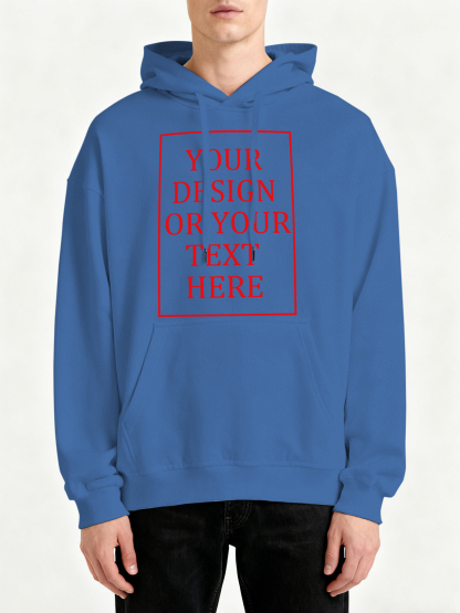 Customizable Men's Hooded Sweatshirt - Add your own photos/patterns/text designs. Machine washable hooded sweatshirt, perfect for fall/winter, Valentine's Day, and holiday gifts. Personalized hooded sweatshirt.
