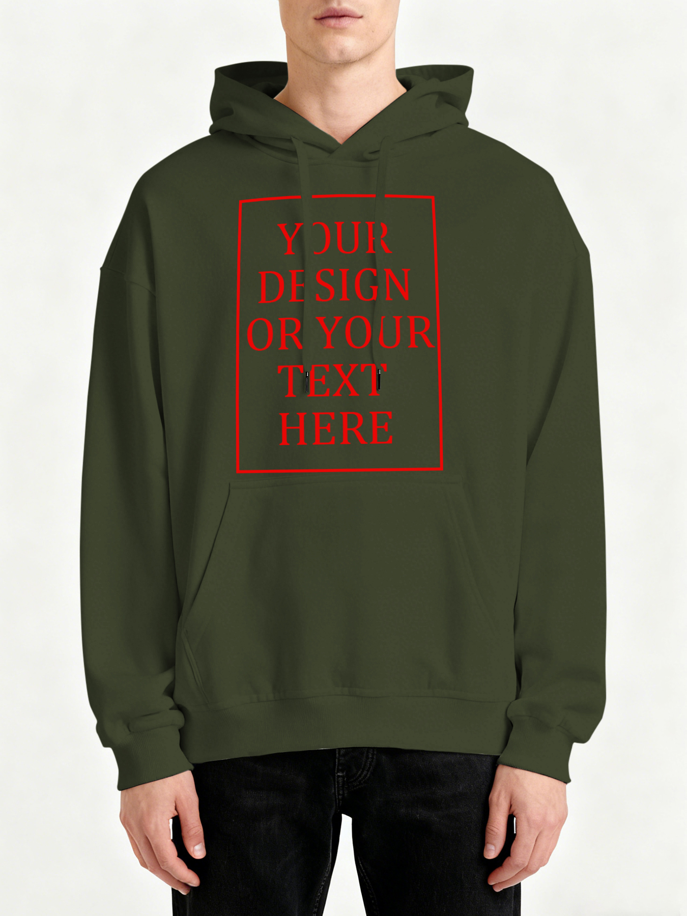 Customizable Men's Hooded Sweatshirt - Add your own photos/patterns/text designs. Machine washable hooded sweatshirt, perfect for fall/winter, Valentine's Day, and holiday gifts. Personalized hooded sweatshirt.