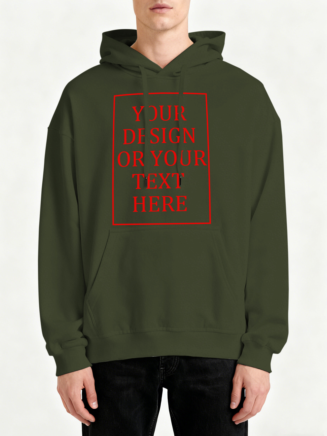 Customizable Men's Hooded Sweatshirt - Add your own photos/patterns/text designs. Machine washable hooded sweatshirt, perfect for fall/winter, Valentine's Day, and holiday gifts. Personalized hooded sweatshirt.