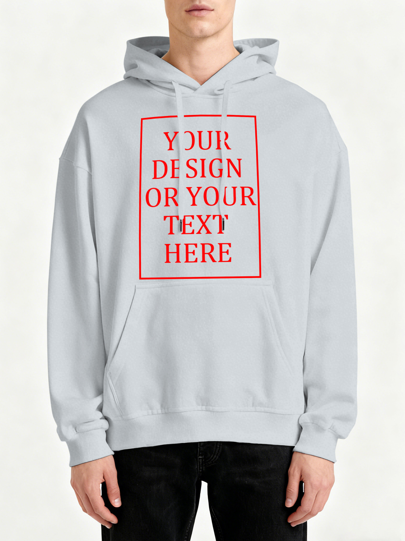 Customizable Men's Hooded Sweatshirt - Add your own photos/patterns/text designs. Machine washable hooded sweatshirt, perfect for fall/winter, Valentine's Day, and holiday gifts. Personalized hooded sweatshirt.