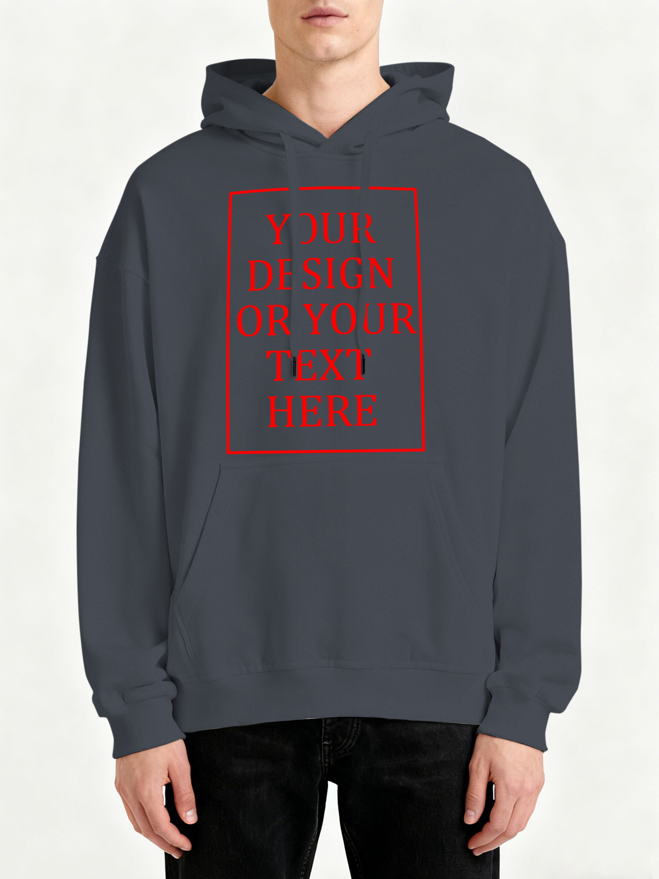 Customizable Men's Hooded Sweatshirt - Add your own photos/patterns/text designs. Machine washable hooded sweatshirt, perfect for fall/winter, Valentine's Day, and holiday gifts. Personalized hooded sweatshirt.