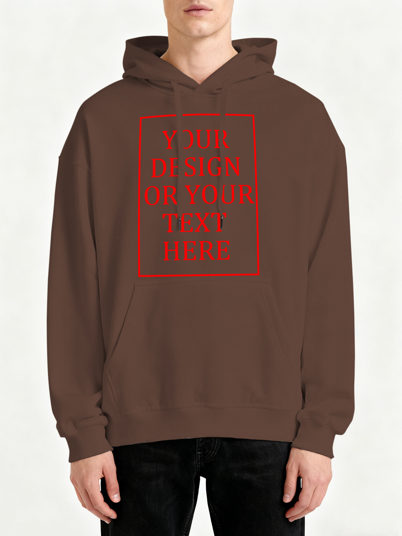 Customizable Men's Hooded Sweatshirt - Add your own photos/patterns/text designs. Machine washable hooded sweatshirt, perfect for fall/winter, Valentine's Day, and holiday gifts. Personalized hooded sweatshirt.
