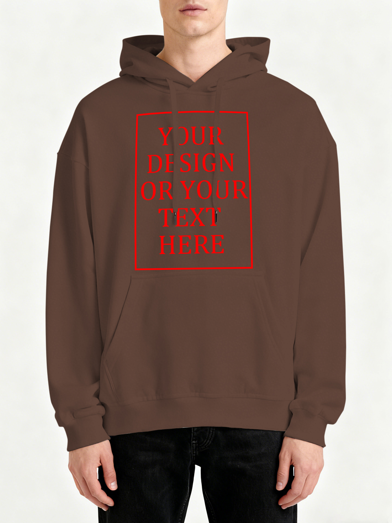 Customizable Men's Hooded Sweatshirt - Add your own photos/patterns/text designs. Machine washable hooded sweatshirt, perfect for fall/winter, Valentine's Day, and holiday gifts. Personalized hooded sweatshirt.