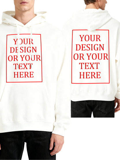 Customizable Men's Hoodie - Double-sided personalized text/photo/logo design, casual and comfortable fit, casual wear, individual clothing | Streetwear Hoodie | Machine washable, customizable hoodie