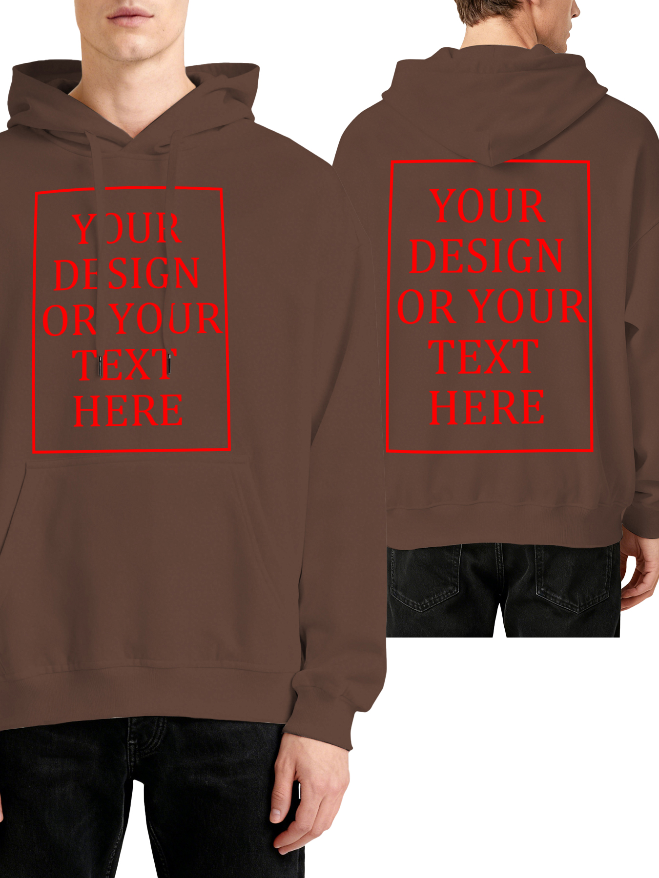 Customizable Men's Hoodie - Double-sided personalized text/photo/logo design, casual and comfortable fit, casual wear, individual clothing | Streetwear Hoodie | Machine washable, customizable hoodie