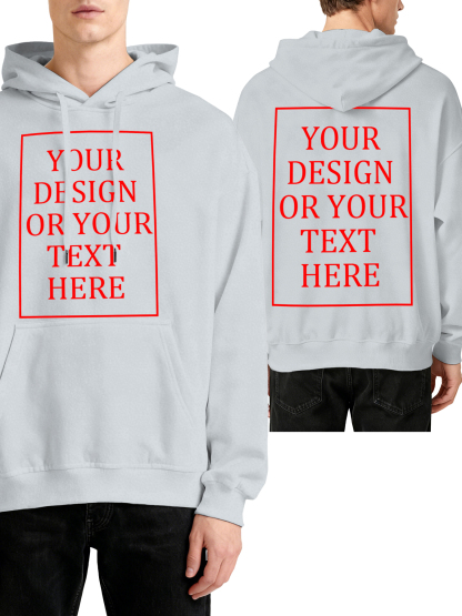 Customizable Men's Hoodie - Double-sided personalized text/photo/logo design, casual and comfortable fit, casual wear, individual clothing | Streetwear Hoodie | Machine washable, customizable hoodie