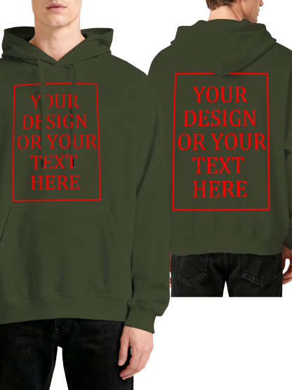 Customizable Men's Hoodie - Double-sided personalized text/photo/logo design, casual and comfortable fit, casual wear, individual clothing | Streetwear Hoodie | Machine washable, customizable hoodie