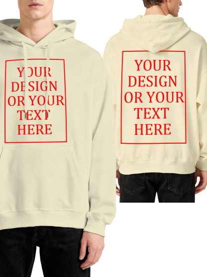 Customizable Men's Hoodie - Double-sided personalized text/photo/logo design, casual and comfortable fit, casual wear, individual clothing | Streetwear Hoodie | Machine washable, customizable hoodie