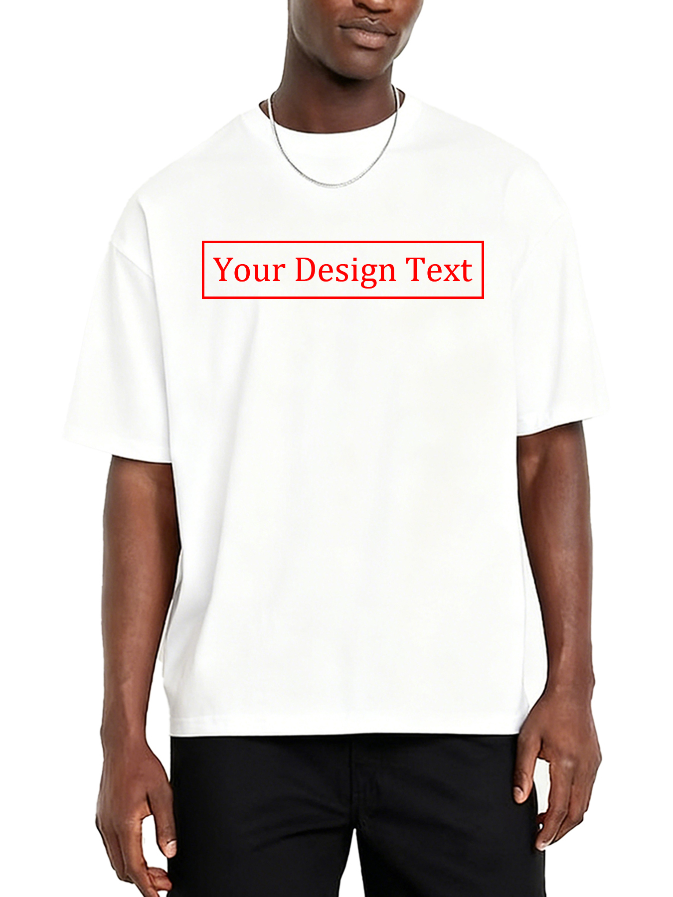 Customizable Men's T-Shirts - Add Your Own Text Design | 100% Cotton | Machine Washable Crew Neck Short Sleeve, Perfect for Summer, Valentine's Day, and Holiday Gifts, Personalized T-Shirts