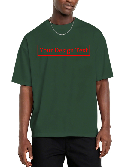 Customizable Men's T-Shirts - Add Your Own Text Design | 100% Cotton | Machine Washable Crew Neck Short Sleeve, Perfect for Summer, Valentine's Day, and Holiday Gifts, Personalized T-Shirts