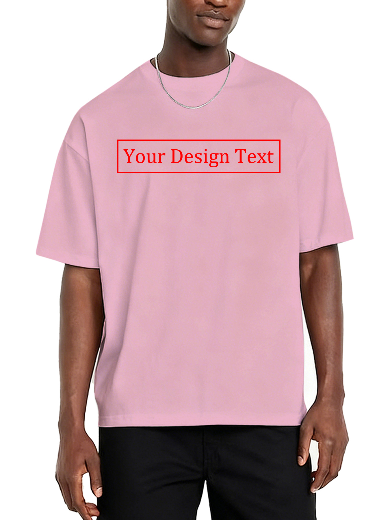 Customizable Men's T-Shirts - Add Your Own Text Design | 100% Cotton | Machine Washable Crew Neck Short Sleeve, Perfect for Summer, Valentine's Day, and Holiday Gifts, Personalized T-Shirts