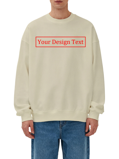 Customizable Men's Crew Neck Sweatshirt - Add your own text design | 100% Cotton | Machine Washable Crew Neck Sweatshirt, perfect for summer, Valentine's Day, and holiday gifts. Personalized sweatshirt.