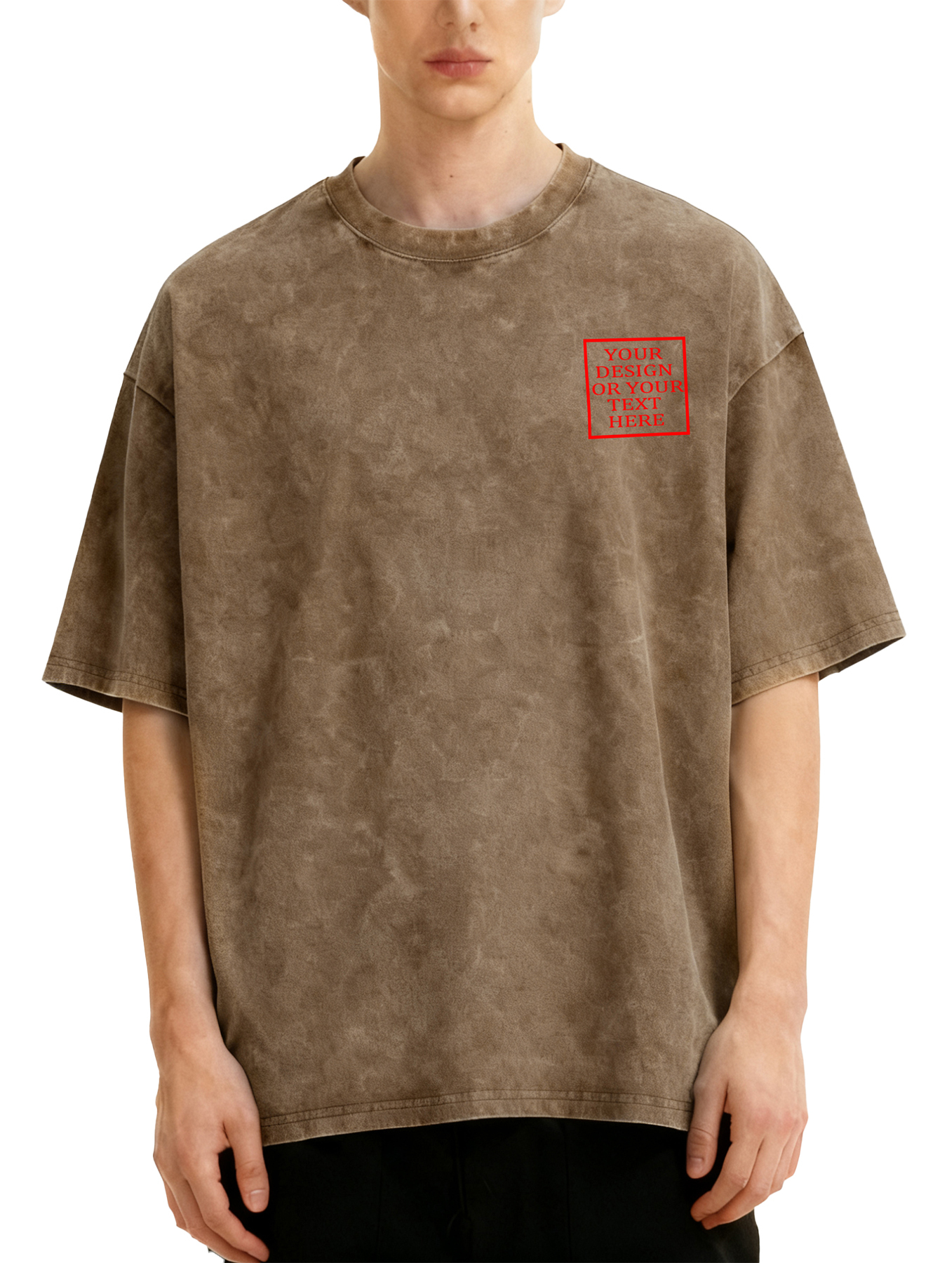  Customizable Men's Retro Washed T-Shirt - Add your own photos/patterns/text designs. Machine washable retro washed T-shirt, ideal for autumn/winter, Valentine's Day, and holiday gifts. Personalized retro washed T-shirt.