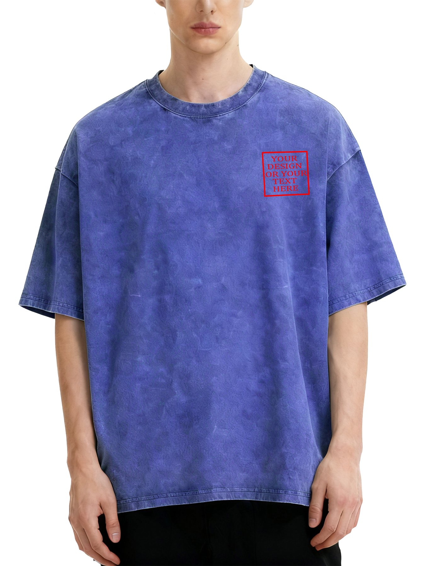  Customizable Men's Retro Washed T-Shirt - Add your own photos/patterns/text designs. Machine washable retro washed T-shirt, ideal for autumn/winter, Valentine's Day, and holiday gifts. Personalized retro washed T-shirt.