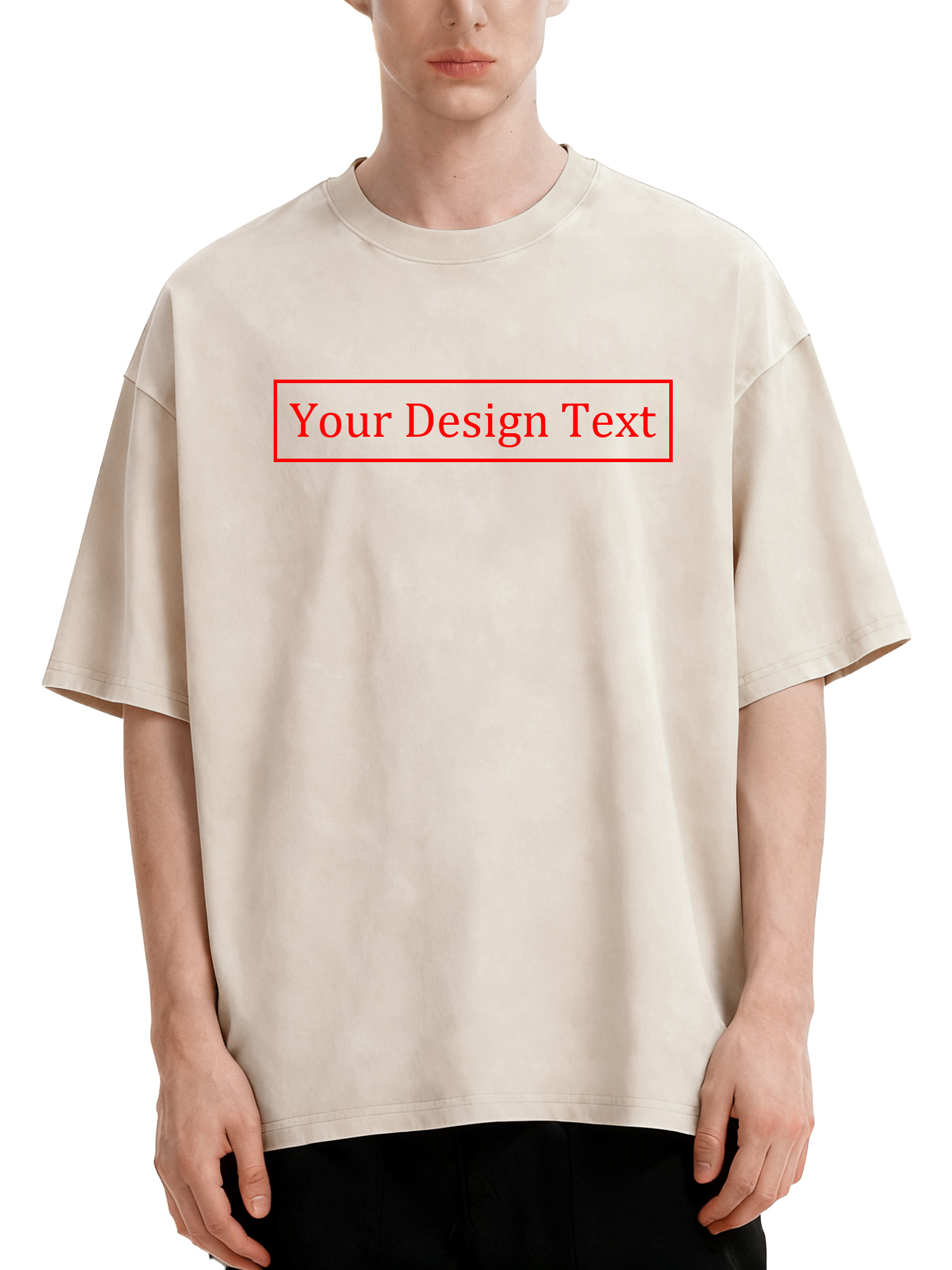 Men's Retro Washed Custom T-Shirt - Add your own text design. Machine washable retro washed T-shirt, casual, comfortable, versatile and unique | Street style washed T-shirt | Ideal for Valentine's Day and holiday gifts. Personalized retro washed T-shirt.