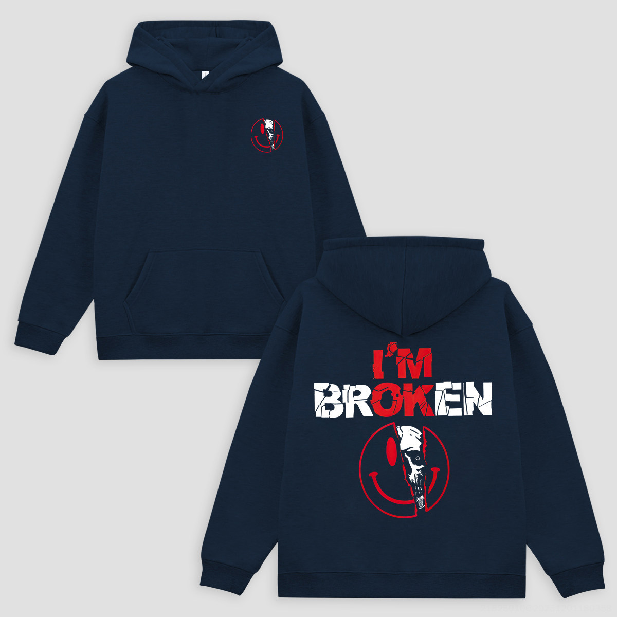 I'm Ok I'm Broken Printed Fleece-lined Unisex Hoodie