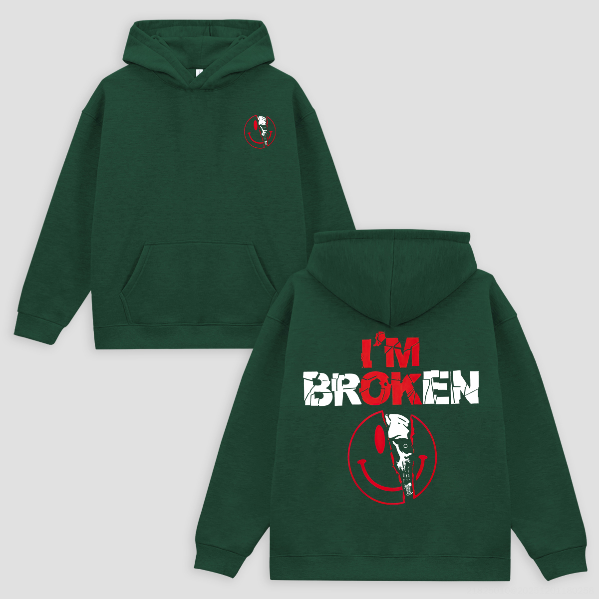 I'm Ok I'm Broken Printed Fleece-lined Unisex Hoodie