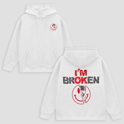 I'm Ok I'm Broken Printed Fleece-lined Unisex Hoodie