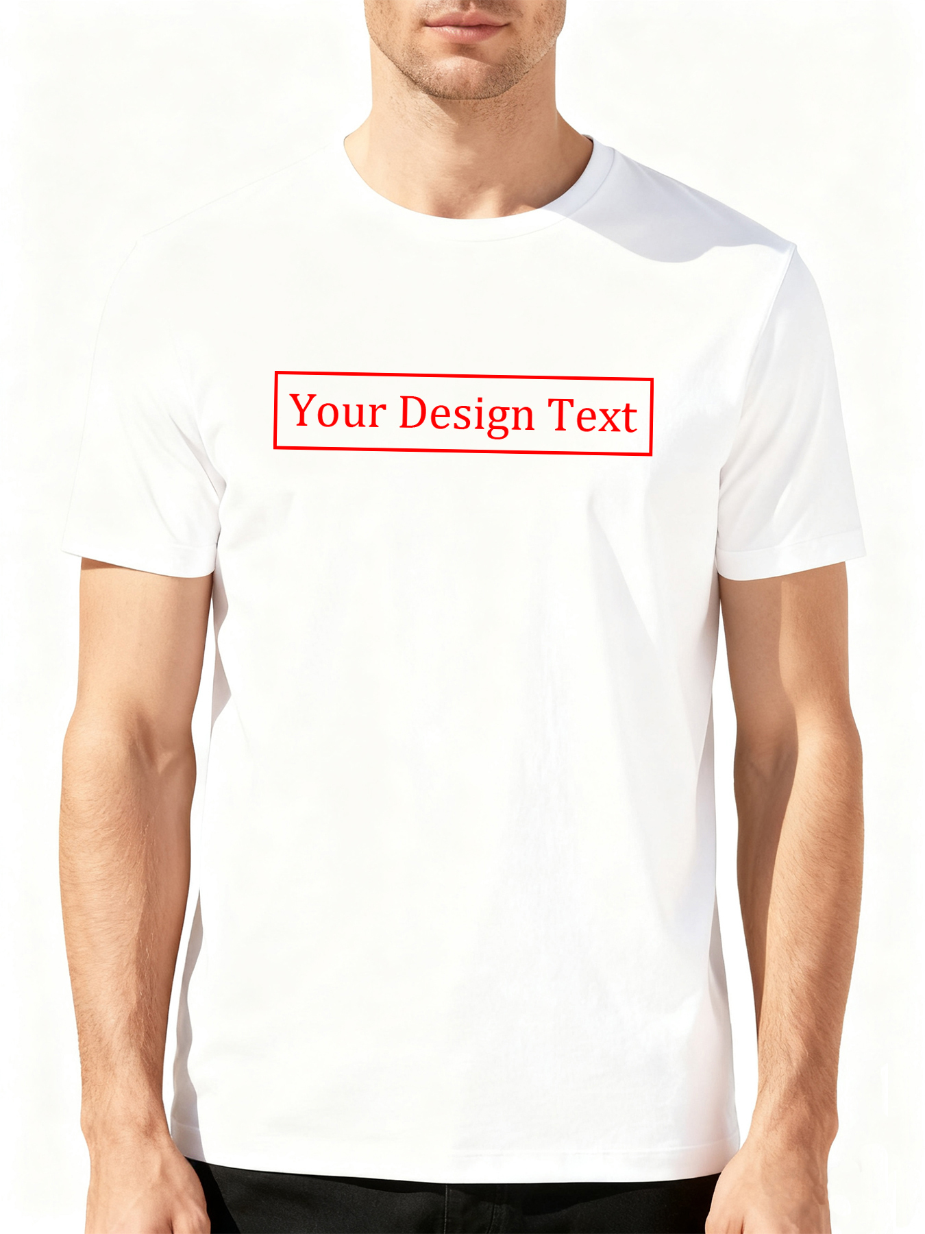 Customizable Men's T-Shirts - Add Your Own Text Design | 100% Cotton | Machine Washable Crew Neck Short Sleeve, Perfect for Summer, Valentine's Day, and Holiday Gifts, Personalized T-Shirts