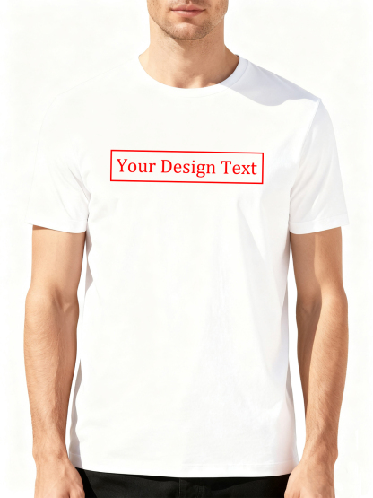 Customizable Men's T-Shirts - Add Your Own Text Design | 100% Cotton | Machine Washable Crew Neck Short Sleeve, Perfect for Summer, Valentine's Day, and Holiday Gifts, Personalized T-Shirts