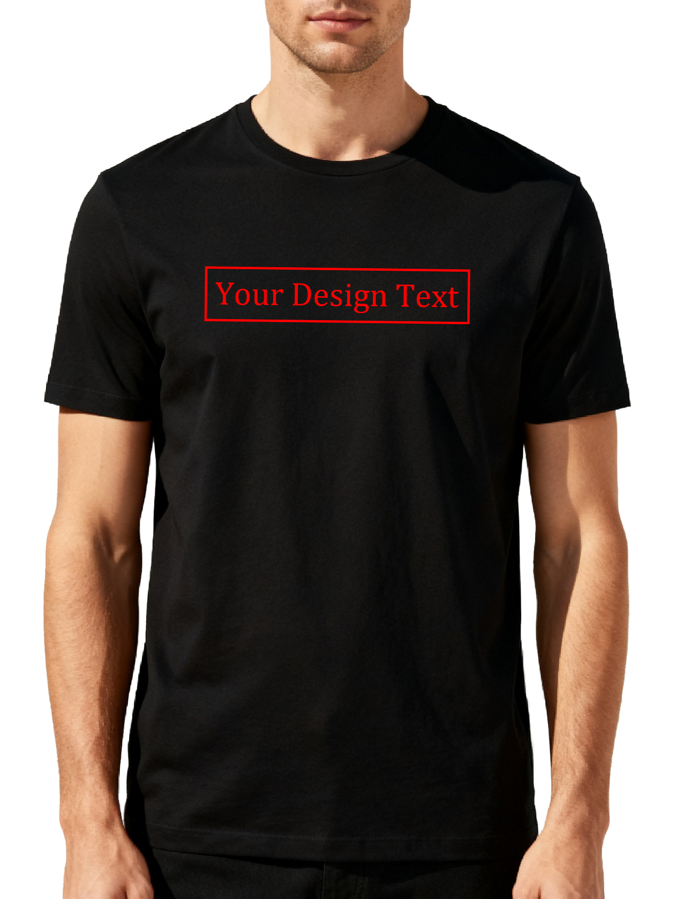 Customizable Men's T-Shirts - Add Your Own Text Design | 100% Cotton | Machine Washable Crew Neck Short Sleeve, Perfect for Summer, Valentine's Day, and Holiday Gifts, Personalized T-Shirts