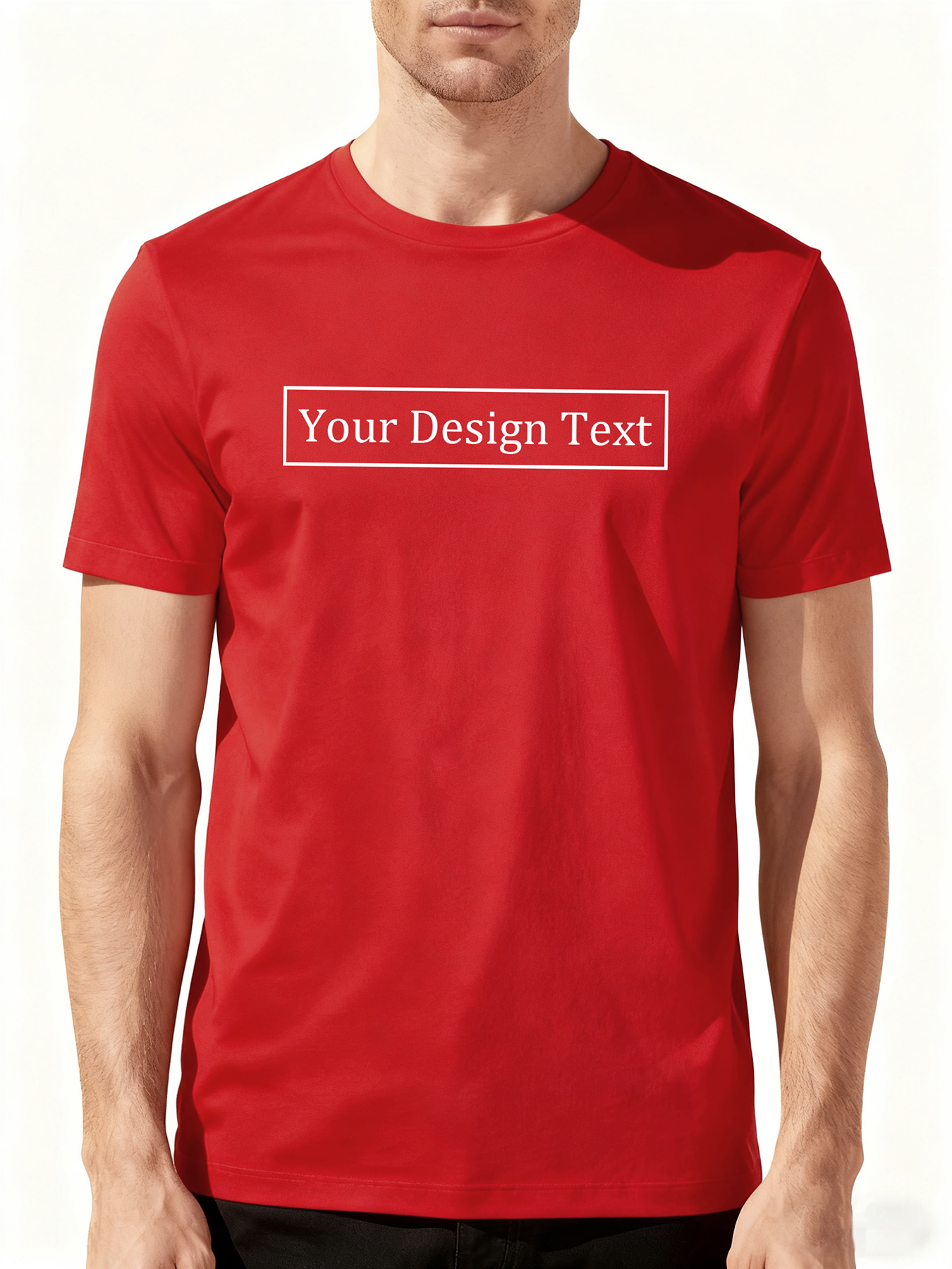 Customizable Men's T-Shirts - Add Your Own Text Design | 100% Cotton | Machine Washable Crew Neck Short Sleeve, Perfect for Summer, Valentine's Day, and Holiday Gifts, Personalized T-Shirts