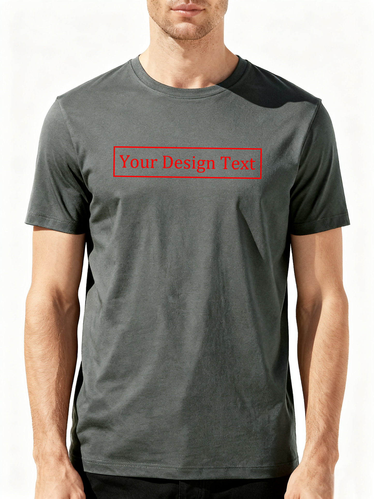 Customizable Men's T-Shirts - Add Your Own Text Design | 100% Cotton | Machine Washable Crew Neck Short Sleeve, Perfect for Summer, Valentine's Day, and Holiday Gifts, Personalized T-Shirts