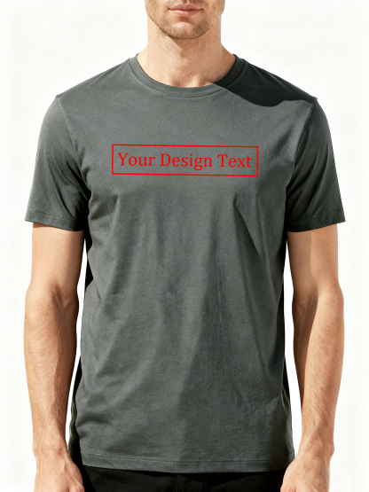 Customizable Men's T-Shirts - Add Your Own Text Design | 100% Cotton | Machine Washable Crew Neck Short Sleeve, Perfect for Summer, Valentine's Day, and Holiday Gifts, Personalized T-Shirts