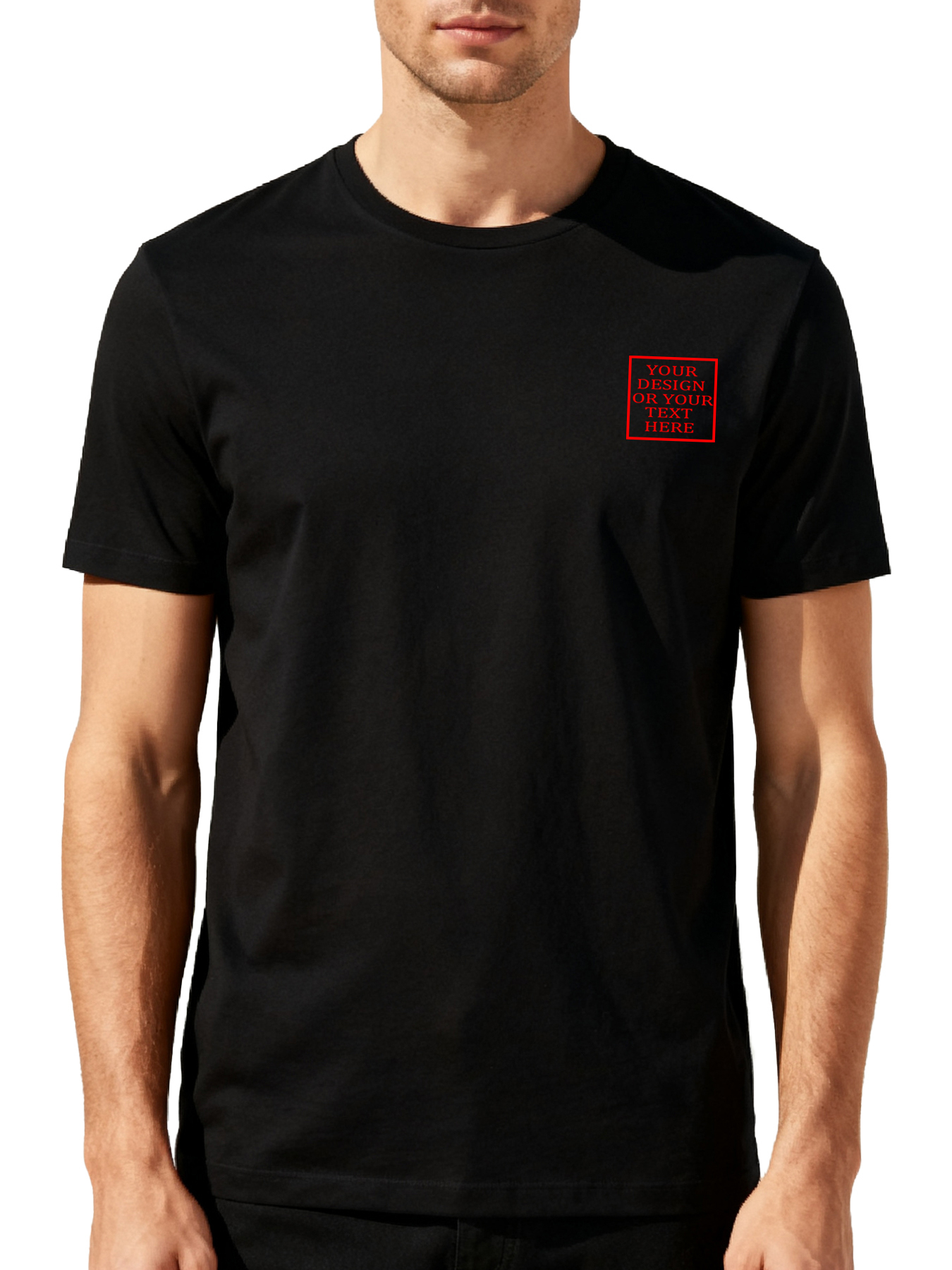 Customizable Men's T-shirts - Add your own photos/patterns/text designs | 100% Cotton | Machine washable crew neck short-sleeved, suitable for summer, Valentine's Day and holiday gifts, personalized T-shirts