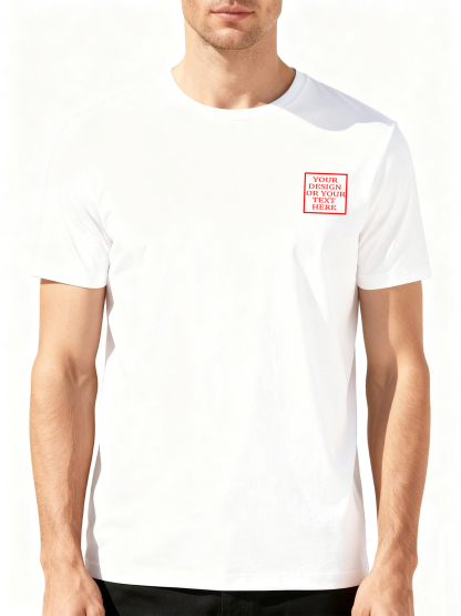 Customizable Men's T-shirts - Add your own photos/patterns/text designs | 100% Cotton | Machine washable crew neck short-sleeved, suitable for summer, Valentine's Day and holiday gifts, personalized T-shirts