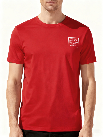 Customizable Men's T-shirts - Add your own photos/patterns/text designs | 100% Cotton | Machine washable crew neck short-sleeved, suitable for summer, Valentine's Day and holiday gifts, personalized T-shirts