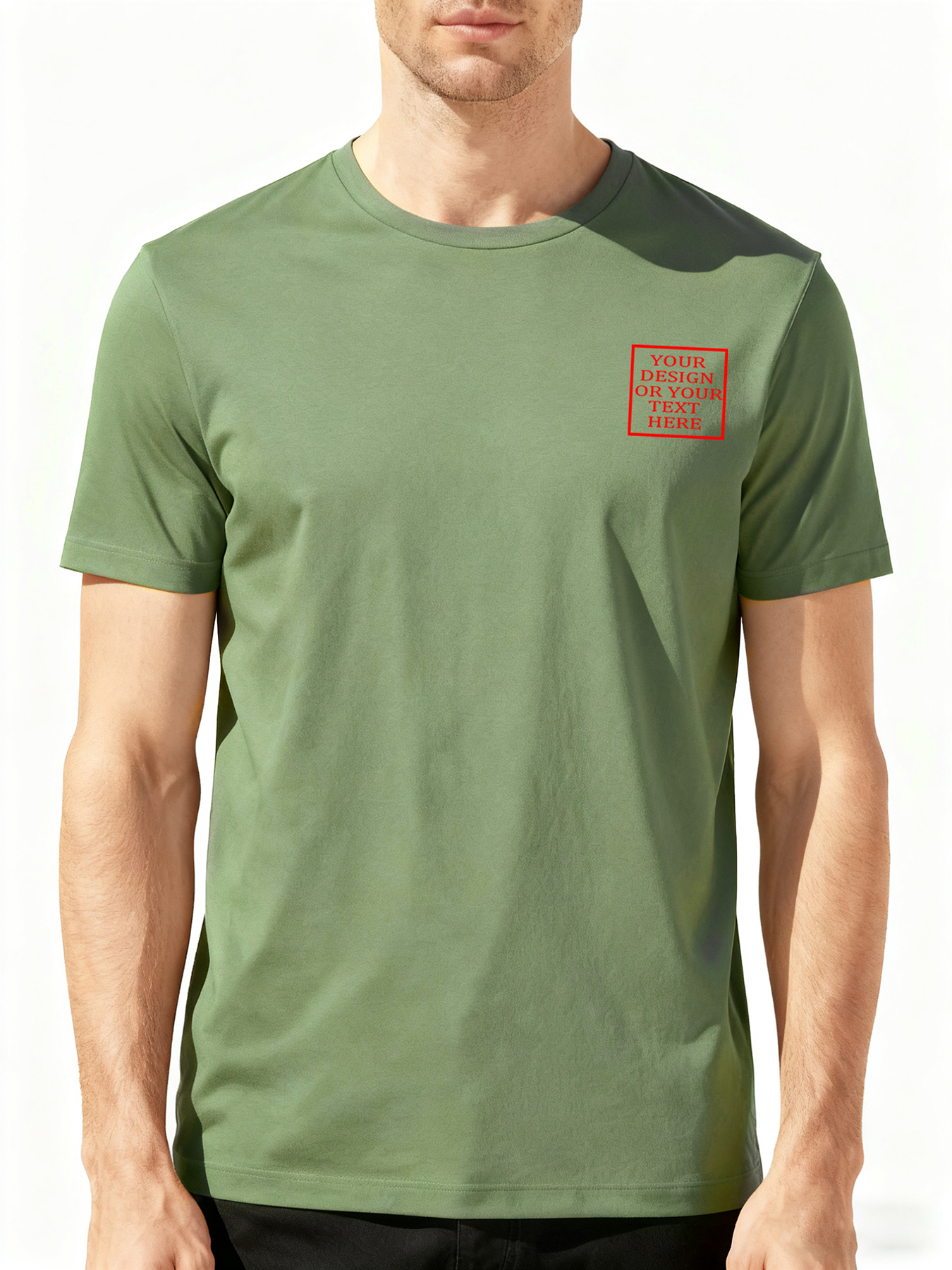 Customizable Men's T-shirts - Add your own photos/patterns/text designs | 100% Cotton | Machine washable crew neck short-sleeved, suitable for summer, Valentine's Day and holiday gifts, personalized T-shirts