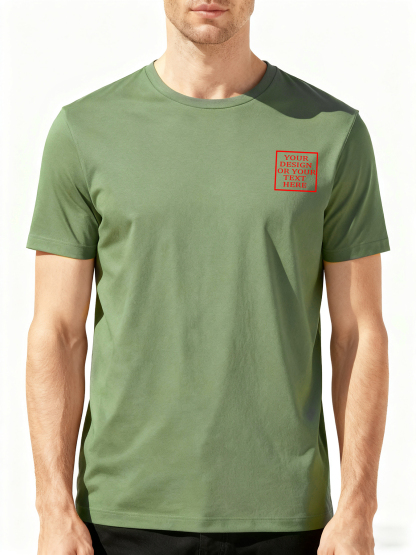 Customizable Men's T-shirts - Add your own photos/patterns/text designs | 100% Cotton | Machine washable crew neck short-sleeved, suitable for summer, Valentine's Day and holiday gifts, personalized T-shirts