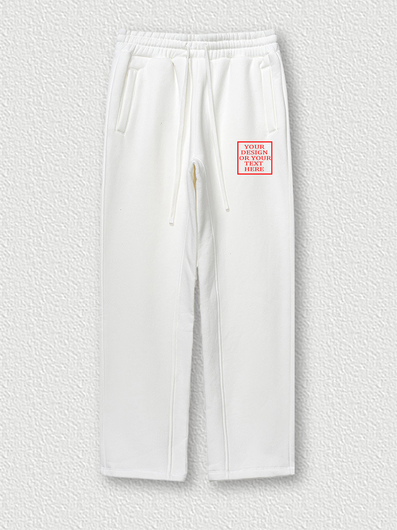 Customizable Men's Cotton Wide-Leg Casual Pants - Add Your Own Photo/Pattern/Text Design | 100% Cotton | Machine Washable Wide-Leg Pants, Suitable for Summer, Valentine's Day and Holiday Gifts, Personalized T-Shirt