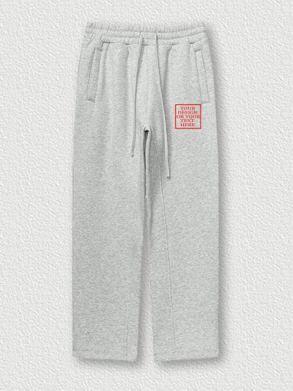 Customizable Men's Cotton Wide-Leg Casual Pants - Add Your Own Photo/Pattern/Text Design | 100% Cotton | Machine Washable Wide-Leg Pants, Suitable for Summer, Valentine's Day and Holiday Gifts, Personalized T-Shirt