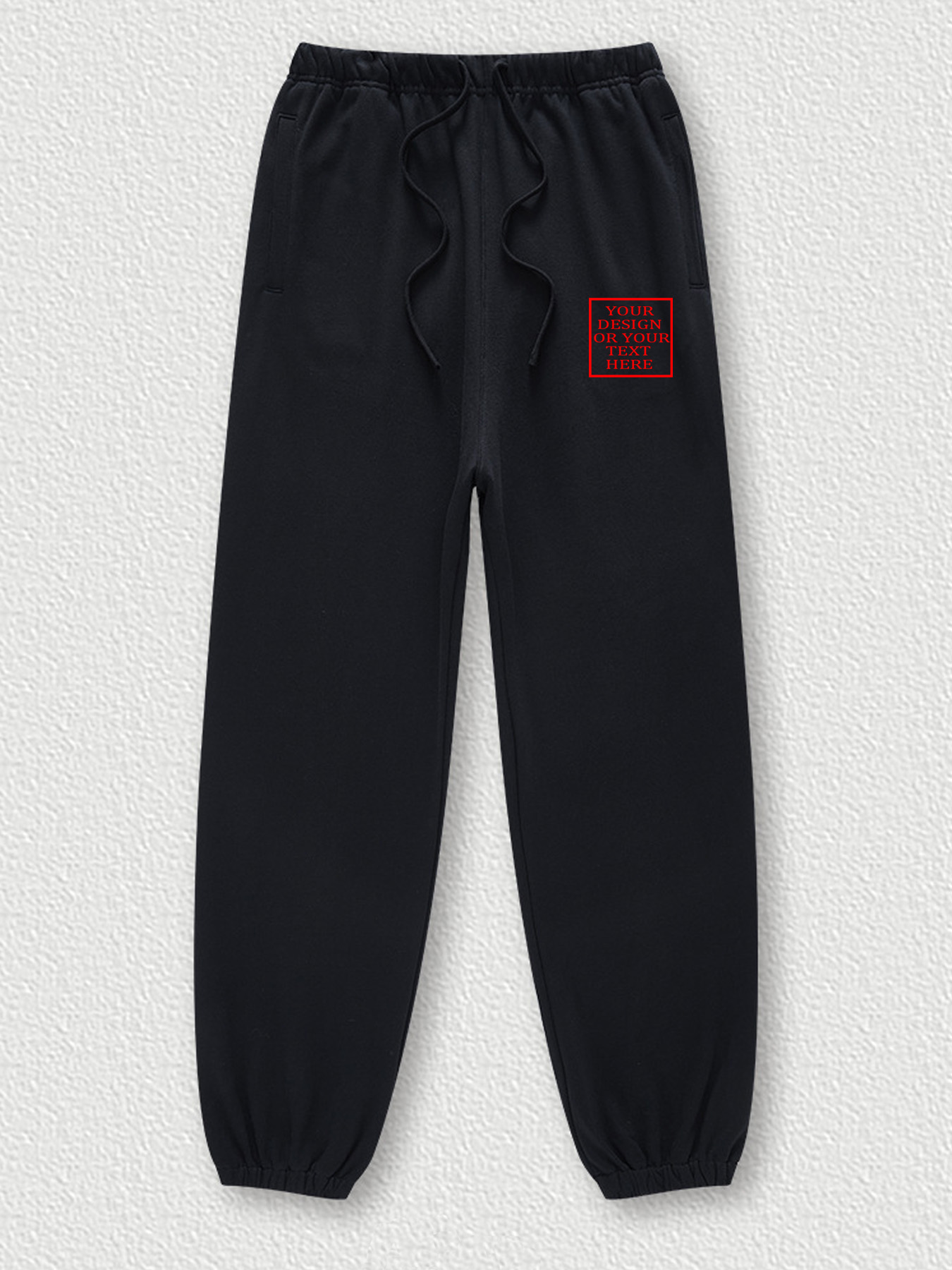 Customizable Men's Cotton Fleece-Lined Jogger Pants - Add Your Own Photo/Pattern/Text Design | 100% Cotton | Machine Washable Pants, Perfect for Summer, Valentine's Day and Holiday Gifts, Personalized T-Shirt