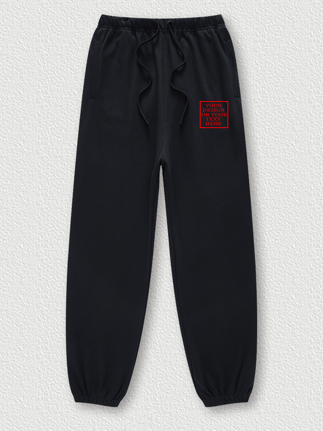 Customizable Men's Cotton Fleece-Lined Jogger Pants - Add Your Own Photo/Pattern/Text Design | 100% Cotton | Machine Washable Pants, Perfect for Summer, Valentine's Day and Holiday Gifts, Personalized T-Shirt