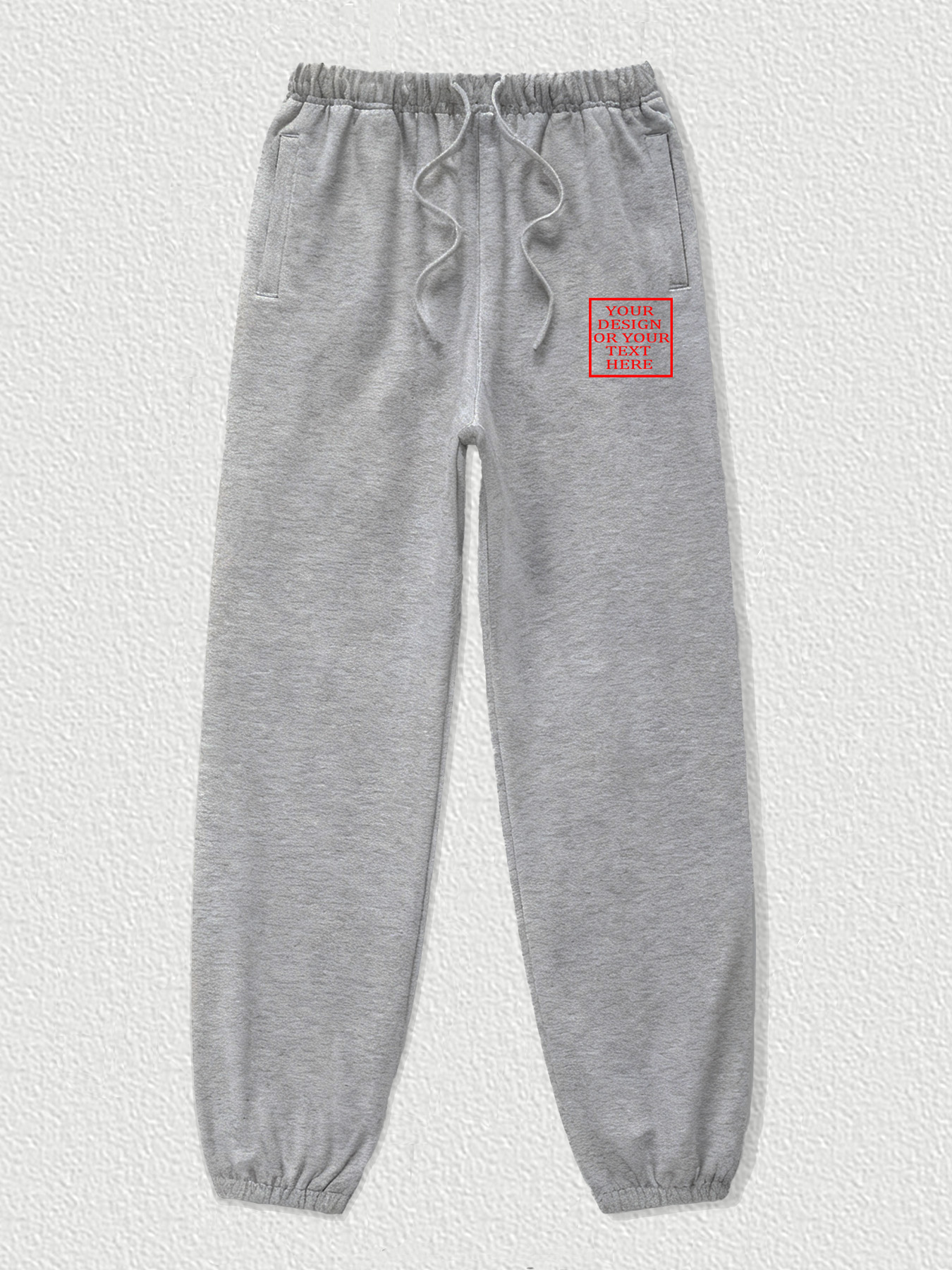 Customizable Men's Cotton Fleece-Lined Jogger Pants - Add Your Own Photo/Pattern/Text Design | 100% Cotton | Machine Washable Pants, Perfect for Summer, Valentine's Day and Holiday Gifts, Personalized T-Shirt