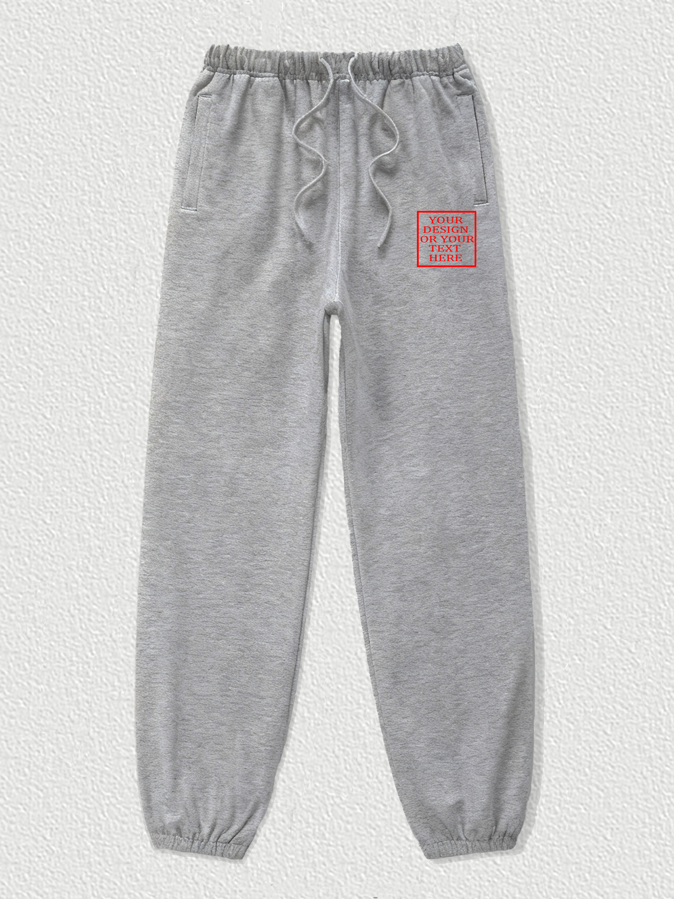 Customizable Men's Cotton Fleece-Lined Jogger Pants - Add Your Own Photo/Pattern/Text Design | 100% Cotton | Machine Washable Pants, Perfect for Summer, Valentine's Day and Holiday Gifts, Personalized T-Shirt