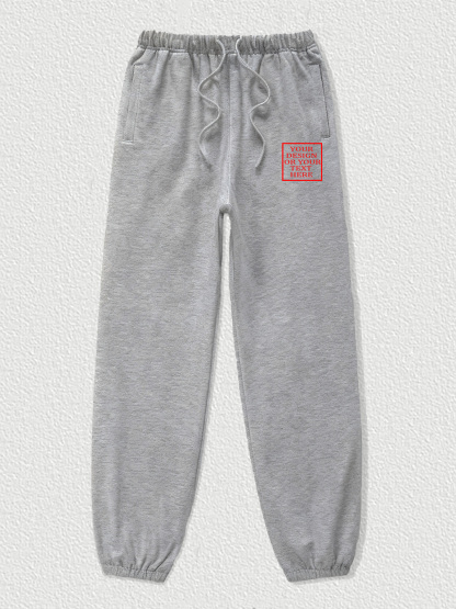 Customizable Men's Cotton Fleece-Lined Jogger Pants - Add Your Own Photo/Pattern/Text Design | 100% Cotton | Machine Washable Pants, Perfect for Summer, Valentine's Day and Holiday Gifts, Personalized T-Shirt