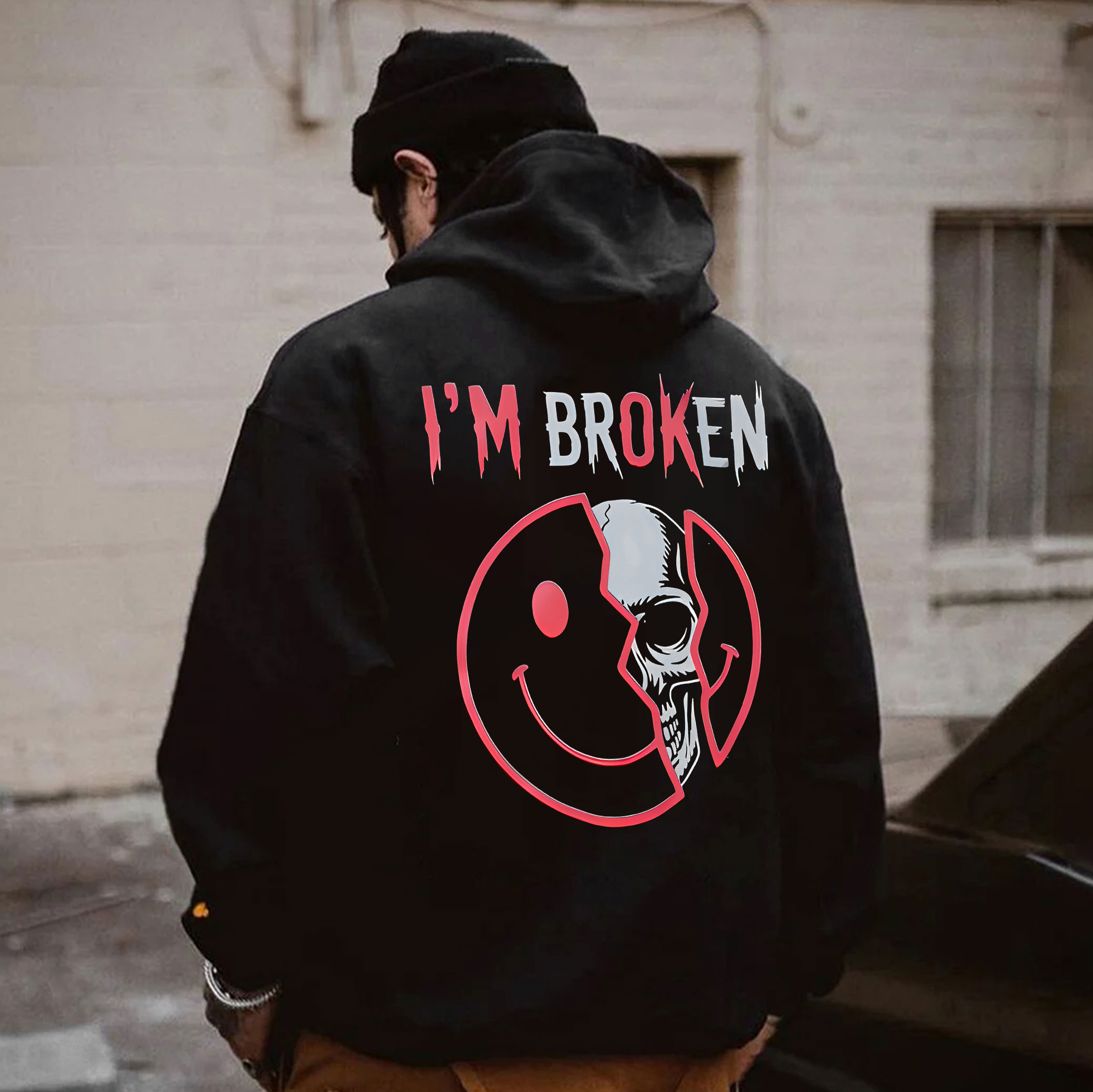 I'm Ok I'm Broken Printed Fleece-lined Unisex Hoodie