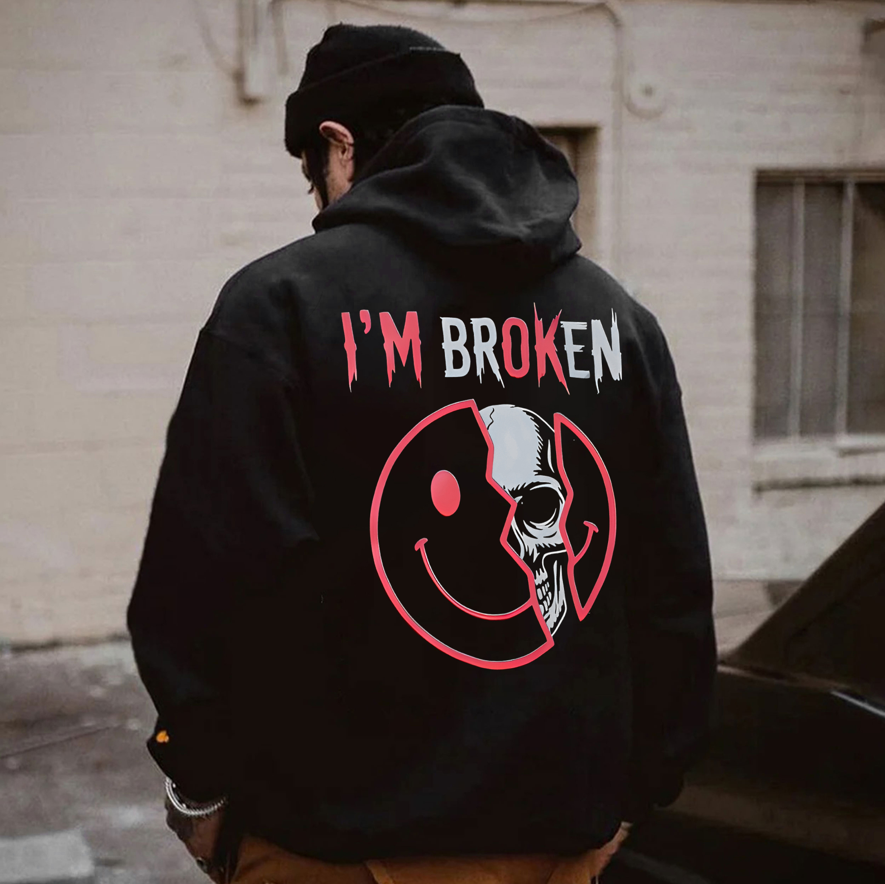 I'm Ok I'm Broken Printed Fleece-lined Unisex Hoodie