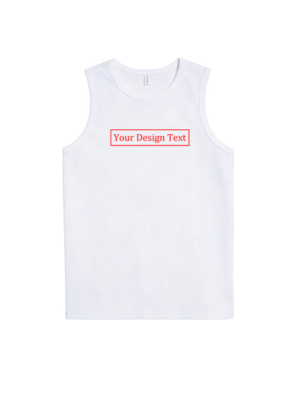 Customizable Men's Vest - Add your own text design | 100% Cotton | Machine washable crew neck vest, perfect for summer, Valentine's Day, and holiday gifts. Personalized vest.