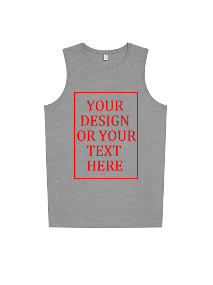 Men's Custom Vest - Add your own photo/pattern/text design | 100% Cotton | Machine washable crew neck vest, suitable for summer, Valentine's Day, and holiday gifts. Personalized vest.